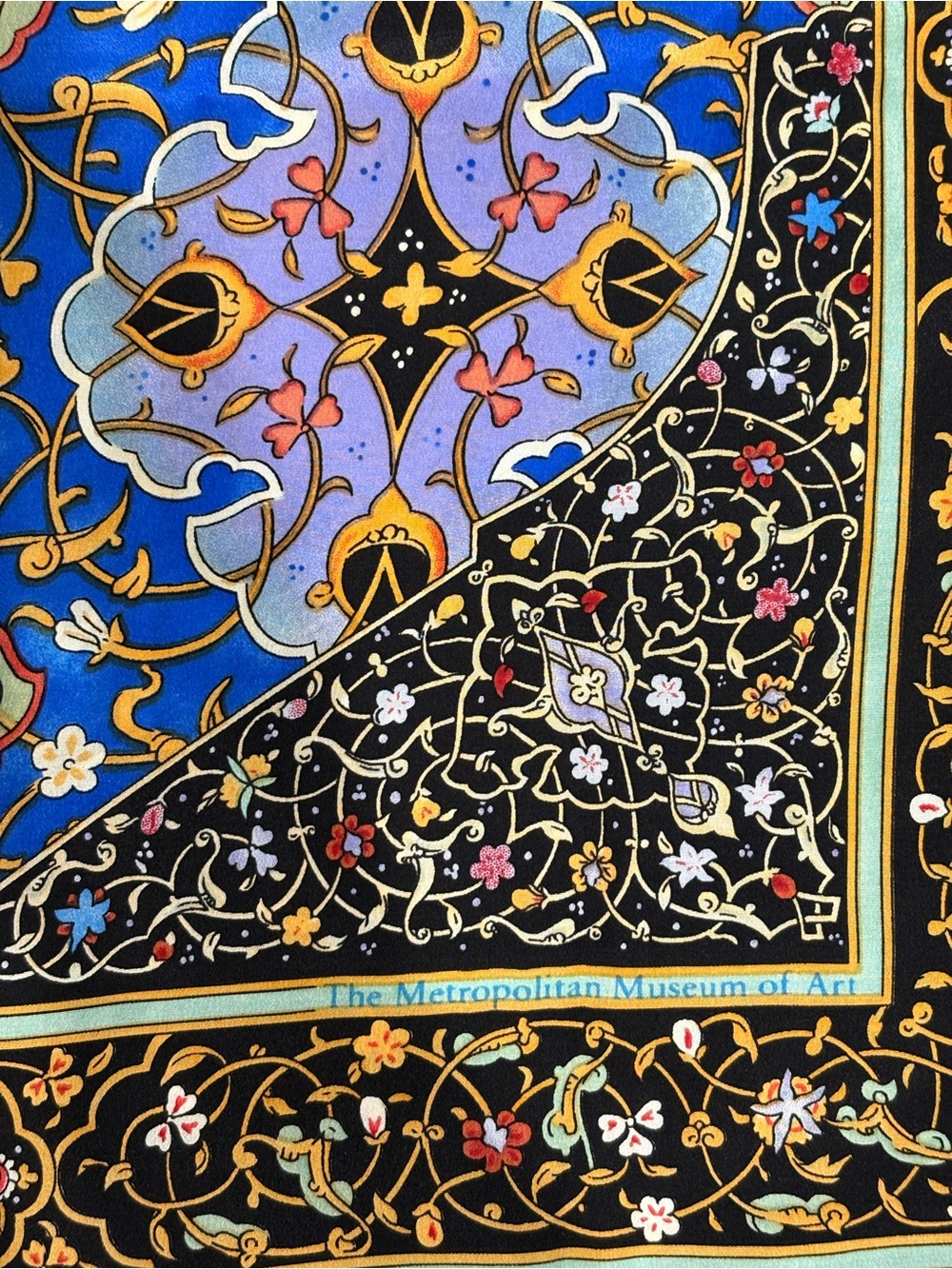 Vintage Metropolitan Museum of Art 100% silk scarf geometric Tezhip Islamic - Picture 8 of 10